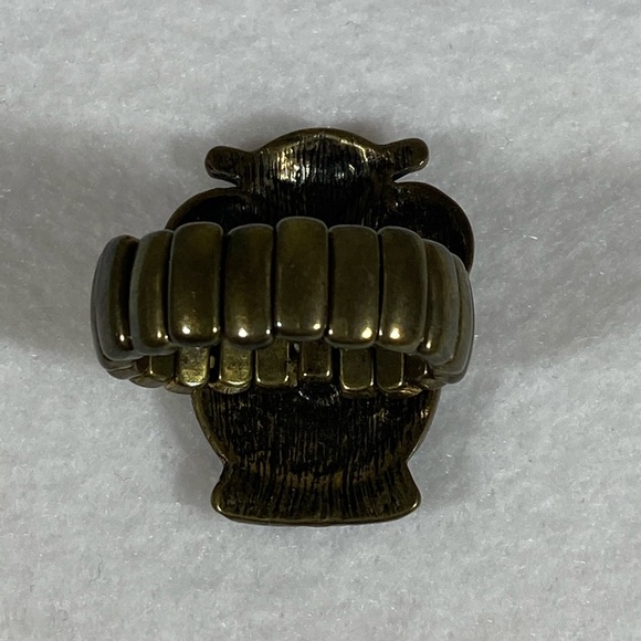 2/$15 aged brass tone owl elastic stretch ring - Picture 4 of 5